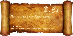 Marschalko Csongor névjegykártya